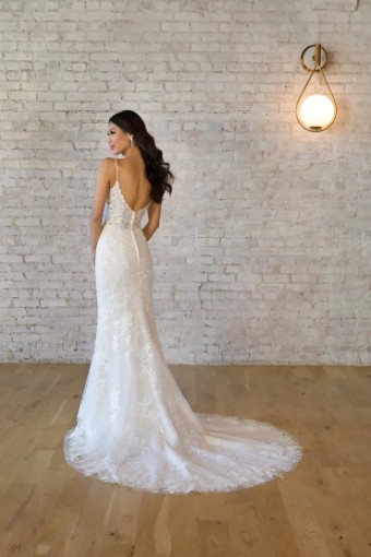 Stella York Susanna 7469IQBU #3 (IVIV-PL) Ivory Lace & Tulle ov Ivory Gown w Porcelain Tulle Plunge thumbnail