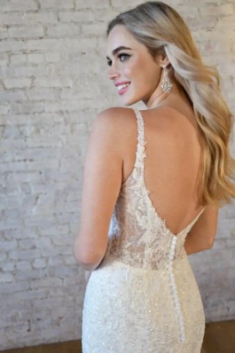 Stella York Siera 7479 #4 (IVBC-PL) Ivory Lace & Tulle ov Biscotti Gown w Porcelain Tulle Plunge thumbnail