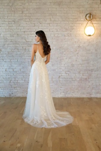 Stella York Sakura 7447 #2 (IVIV-PL) Ivory Lace & Tulle ov Ivory Gown w Porcelain Tulle Plunge thumbnail