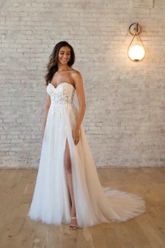 Stella York Sable 7560CR #1 (IV-BC) Ivory Lace and Tulle over Biscotti Gown thumbnail
