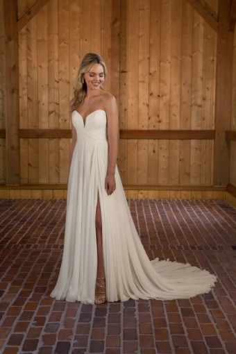 Essense Clematis D3636 #5 (IV-PL) Ivory Gown w Porcelain Tulle Plunge thumbnail