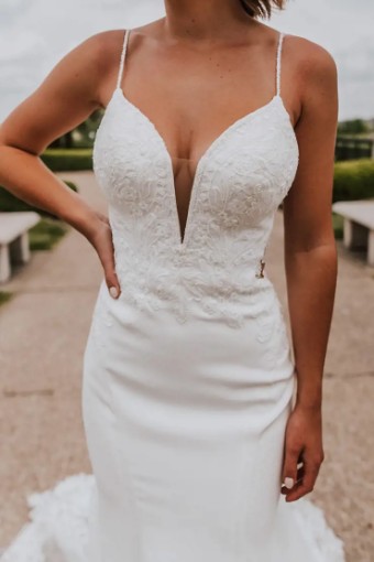 Essense Crocus D3339 #2 (IV-PL) Ivory Gown w Porcelain Tulle Illusion thumbnail