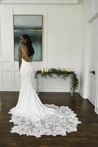 Essense Foxglove D3112 #7 (IV-PL) Ivory Gown with Porcelain Tulle Plunge thumbnail