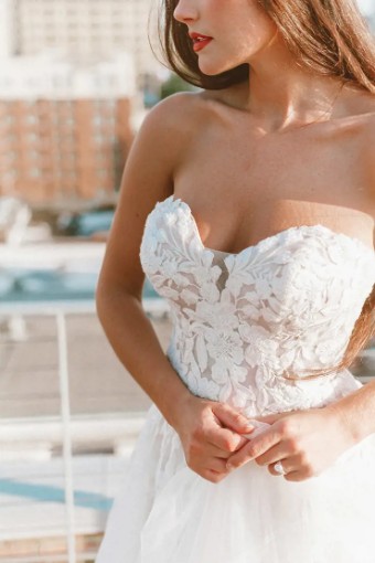 Stella York Scarlett 7413 #0 default (IV-BC) Ivory Lace and Tulle over Biscotti Gown thumbnail