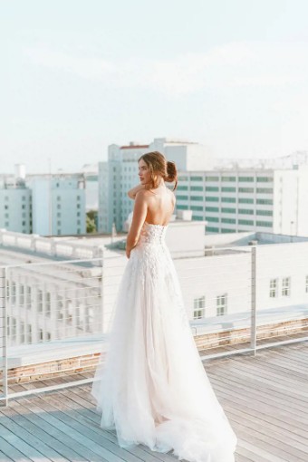 Stella York Scarlett 7413 #1 (IV-BC) Ivory Lace and Tulle over Biscotti Gown thumbnail
