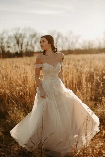 Stella York Sanchez 7509CR #0 default (IV-BC) Ivory Lace and Tulle over Biscotti Gown thumbnail