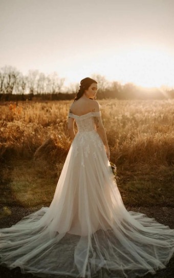 Stella York Sanchez 7509CR #1 (IV-BC) Ivory Lace and Tulle over Biscotti Gown thumbnail