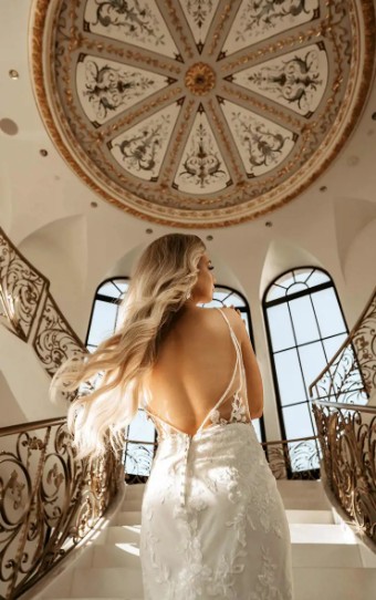 Stella York Sailor 7519IZ #4 (IVIV-PL) Ivory Lace & Tulle ov Ivory Gown w Porcelain Tulle Illusion thumbnail
