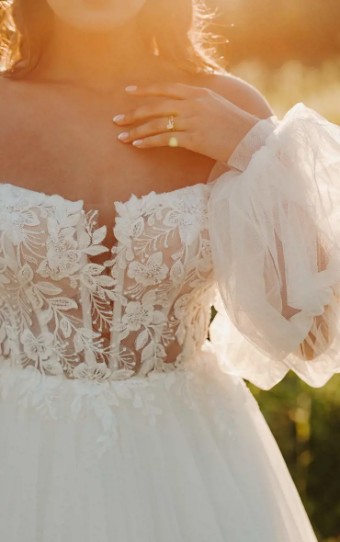 Stella York Saskia 7573 #2 (IV-IV) Ivory Lace Tulle and Regal Organza over Ivory Gown thumbnail