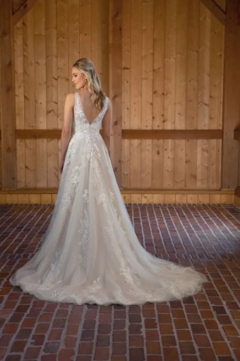Essense Allysum D3654 #5 (IV-BC) Ivory Lace and Tulle over Biscotti Gown thumbnail