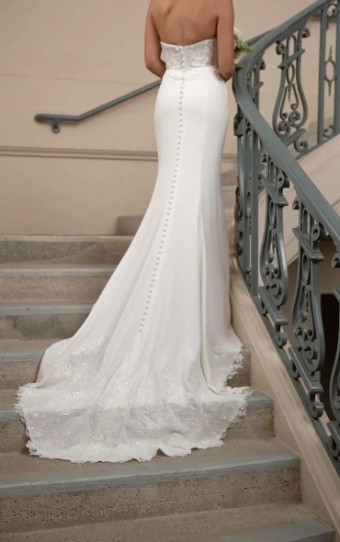 Stella York Shantel 7597 #3 (PI-PL) Pure Ivory Gown w Porcelain Tulle Plunge thumbnail
