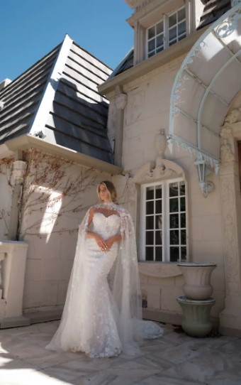 Martina Liana Chelsea Dress & Cape 1458 #1 Ivory thumbnail