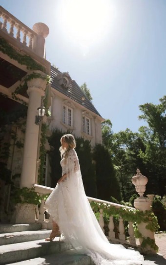 Martina Liana Chelsea Dress & Cape 1458 #2 Ivory thumbnail