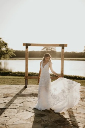 Essense Hibiscus D3657 #1 default (IVIV-PL) Ivory Lace & Tulle over Ivory Gown w Porcelain Tulle Illusion thumbnail