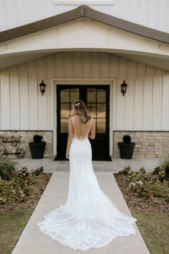Essense Hibiscus D3657 #2 (IVIV-PL) Ivory Lace & Tulle over Ivory Gown w Porcelain Tulle Illusion thumbnail