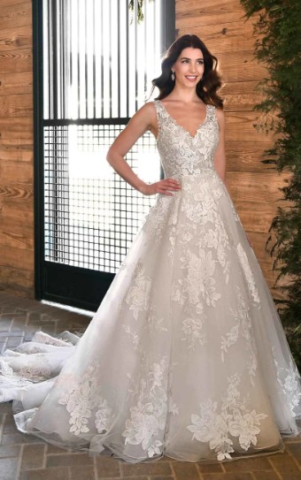Essense Carnation (without sleeves) D3358CQ #0 default (IV-AL) Ivory Lace Tulle and Regency Organza over Almond Gown thumbnail