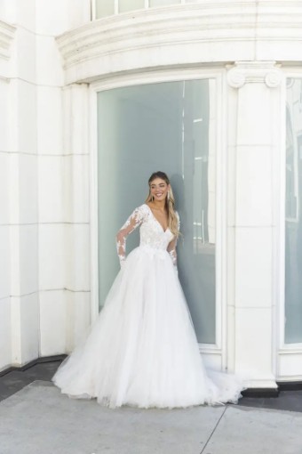 Stella York Sadie Long Sleeves 7725 #1 (IV-IV) Ivory Lace and Tulle over Ivory Gown thumbnail