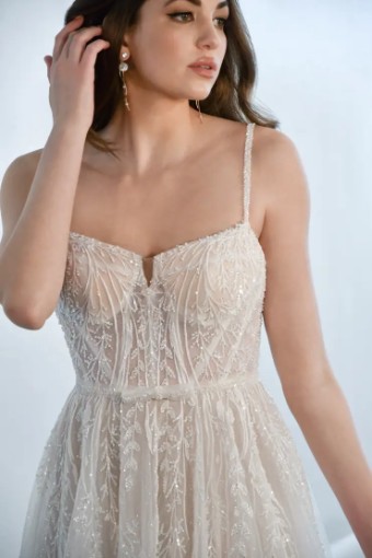 Martina Liana Palma 1490IZ #7 (IVIV-PL) Ivory Lace & Tulle over Ivory Gown w Porcelain Tulle Plunge thumbnail