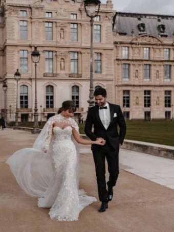 Martina Liana Chelsea Dress & Cape 1458 #0 default Ivory thumbnail