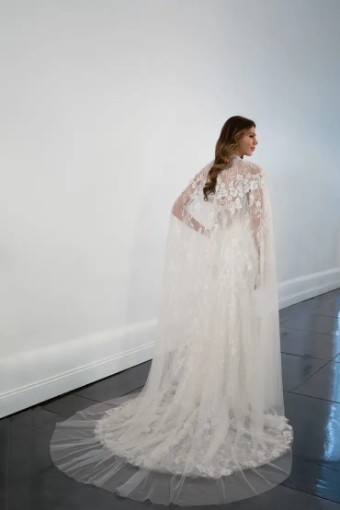 Martina Liana Chelsea Dress & Cape 1458 #3 Ivory thumbnail