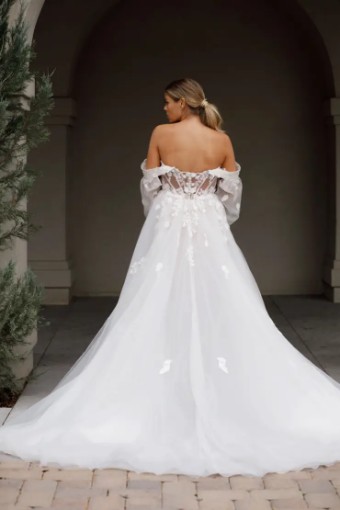 Martina Liana Seville Dress Only 1593 #3 (IVIV-PL) IVR LACE TULLE & ROYAL ORG OV IVR GOWN W PLN TULLE ILLUSION thumbnail