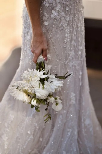 Martina Liana Mykonos 1510 #1 (IV-RUM) Ivory Lace and Tulle over Rum Gown thumbnail