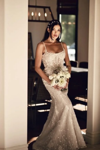Martina Liana Mykonos 1510 #3 (IV-RUM) Ivory Lace and Tulle over Rum Gown thumbnail