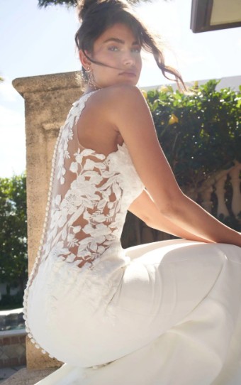 Essense Violet D3544 #3 (IV-PL) Ivory Gown w Porcelain Tulle Illusion thumbnail