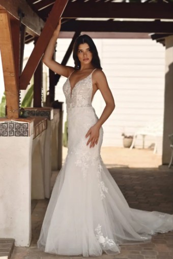 Stella York Sami 7841IV11 #1 (IVIV-PL) IVR LACE & TULLE OVER IVR GOWN W PORCELAIN TULLE ILLUSION thumbnail
