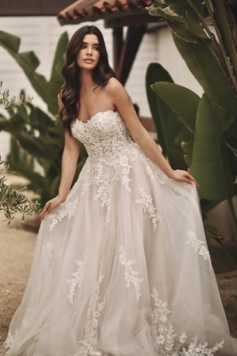 Stella York Summer 7810IV11 #1 (IV-BC) Ivory Lace Tulle and Regency Organza over Biscotti Gown thumbnail