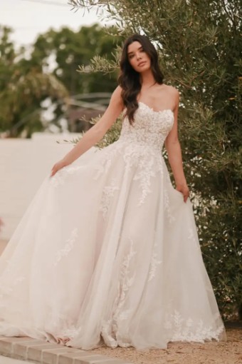 Stella York Summer 7810IV11 #3 (IV-BC) Ivory Lace Tulle and Regency Organza over Biscotti Gown thumbnail