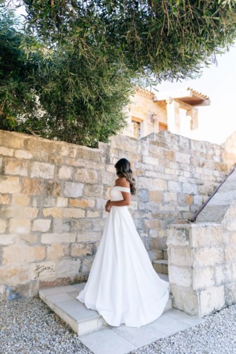 Essense Poppy D2761 #1 Ivory Gown with Porcelain Tulle Plunge thumbnail