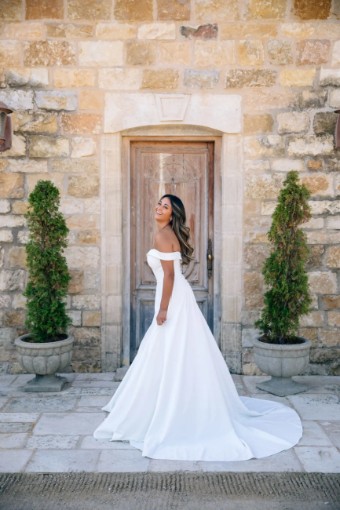Essense Poppy D2761 #2 Ivory Gown with Porcelain Tulle Plunge thumbnail