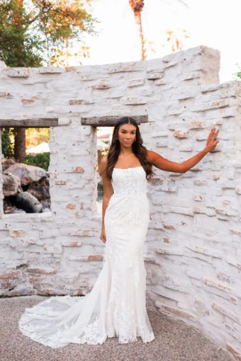 Stella York Soleil 7762ZZ11 #6 (IV-ALM) Ivory Lace and Tulle over Almond Gown thumbnail