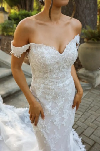 Essense Camellia D3960IS11 #3 (IV-RM) IVORY LACE AND TULLE OVER RUM GOWN thumbnail