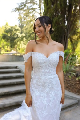 Essense Camellia D3960IS11 #4 (IV-RM) IVORY LACE AND TULLE OVER RUM GOWN thumbnail