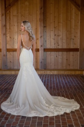 Essense Sunflower D3502IZ #3 (IVIV-PL) Ivory Lace & Tulle ov Ivory Gown w Porcelain Tulle Illusion thumbnail