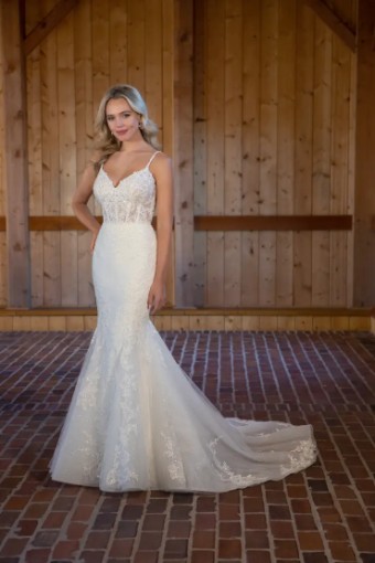 Essense Sunflower D3502IZ #2 (IVIV-PL) Ivory Lace & Tulle ov Ivory Gown w Porcelain Tulle Illusion thumbnail