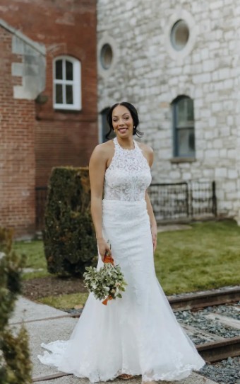 Essense Cornflower D4120IV11 #0 default (IV-IV) Ivory Lace and Tulle over Ivory Gown thumbnail