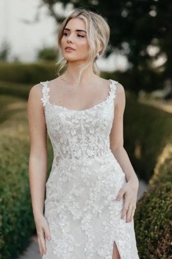 Stella York Sammy 7941CQ11 #0 default (IVBC-PL) IVORY LACE OVER BISCOTTI GOWN W PORCELAIN TULLE ILLUSION thumbnail
