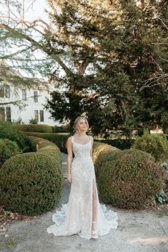Stella York Sammy 7941CQ11 #1 (IVBC-PL) IVORY LACE OVER BISCOTTI GOWN W PORCELAIN TULLE ILLUSION thumbnail