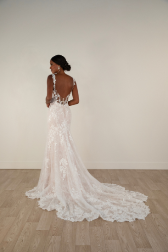 Stella York Sammy 7941CQ11 #5 (IVBC-PL) IVORY LACE OVER BISCOTTI GOWN W PORCELAIN TULLE ILLUSION thumbnail