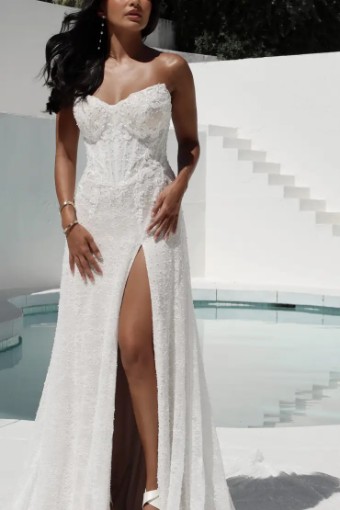 Martina Liana Wellington 1841 #2 (IVRM-PL) IVR LACE & TULLE OVER RUM GOWN W PLN TULLE INNER BK BOD ONLY thumbnail