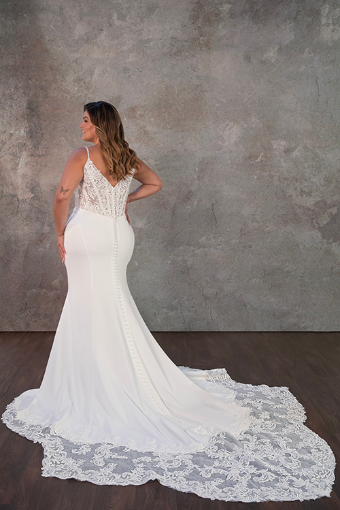 Essense Alstromeria D4181IV #4 (IVIV-PL) IVORY GOWN W PORCELAIN TULLE PLUNGE thumbnail