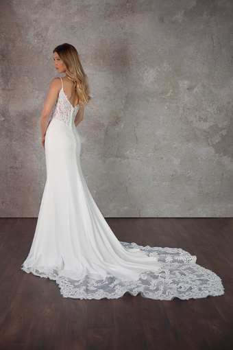 Essense Alstromeria D4181IV #1 (IVIV-PL) IVORY GOWN W PORCELAIN TULLE PLUNGE thumbnail