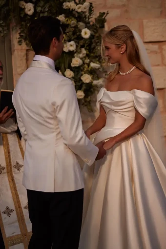 Milla Nova Valora Elegant Off-Shoulder Gown with Flowing Skirt #6 Ivory thumbnail