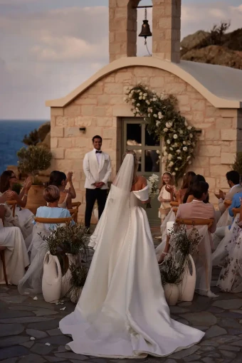 Milla Nova Valora Elegant Off-Shoulder Gown with Flowing Skirt #4 Ivory thumbnail