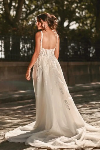 Essense Orchid D4030IV11 #4 (IV-RUM) IVORY LACE TULLE AND ROYAL ORGANZA OVER RUM GOWN thumbnail