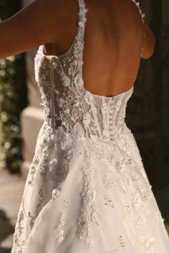 Essense Orchid D4030IV11 #5 (IV-RUM) IVORY LACE TULLE AND ROYAL ORGANZA OVER RUM GOWN thumbnail