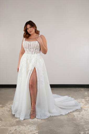 Essense Orchid D4030IV11 #10 (IV-RUM) IVORY LACE TULLE AND ROYAL ORGANZA OVER RUM GOWN thumbnail
